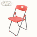 Wholesale cheap commerical furniture gray plastic folding training chair with iron legs